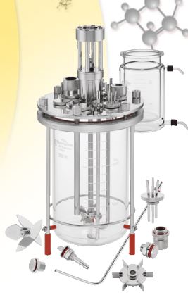 Bioreaktor i glass med eller uten kappe