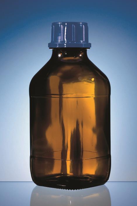 flaske, amber, coated, 100 ml, GL 32, skrulokk (PP) 1 stk