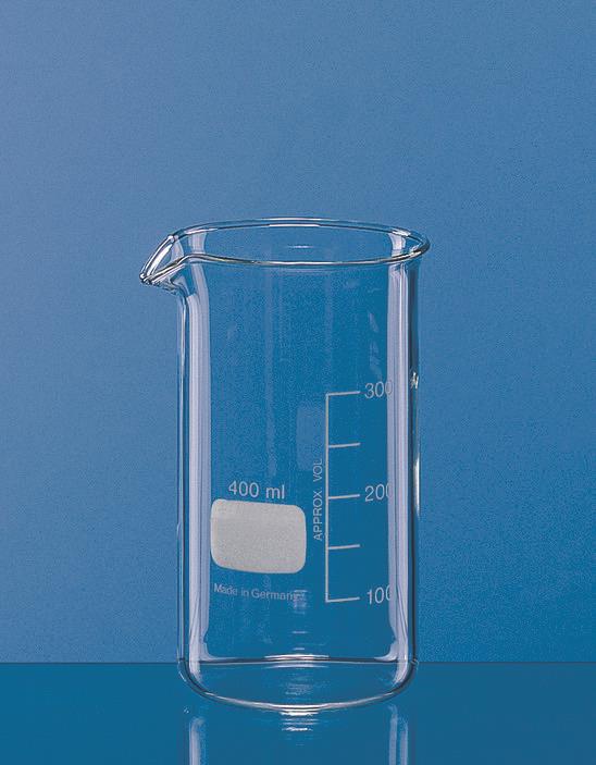 Begerglass, høy form, Boro 3.3, 50 ml, med gradering og he