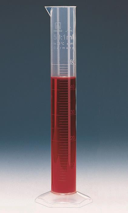 Målesylinder, høy form, 10 ml: 0.2 ml PP, embossed scale 10