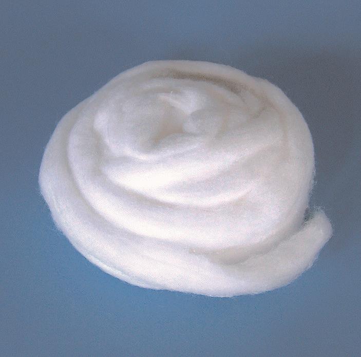 Cotton roving for pipetter, 100% cotton wool, degreased, lig