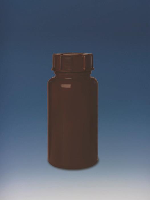 Flaske, PE-LD, vid hals, 50 ml, GL 32, brun, opaque, 100stk