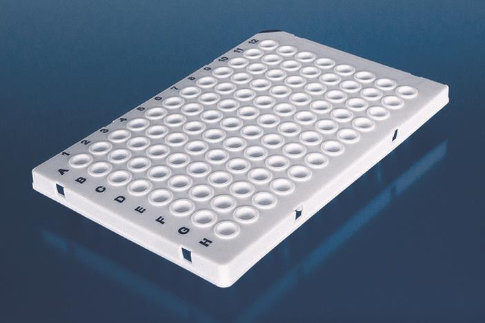 96-brønner PCR-plate, semi-skjørt, lav profil, 50stk