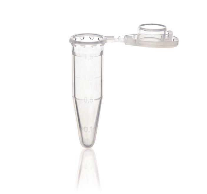 Mikrorør, PP, 1.5 ml, BIO-CERT PCR QUALITY, transparent, med