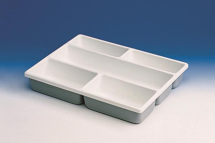 Skuffeinnsats med compartments, PVC, 5 compartments, 400x300