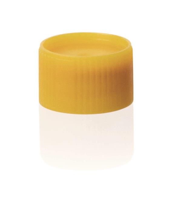 skrulokk, PP, med silikonpakning, yellow 1000 stk