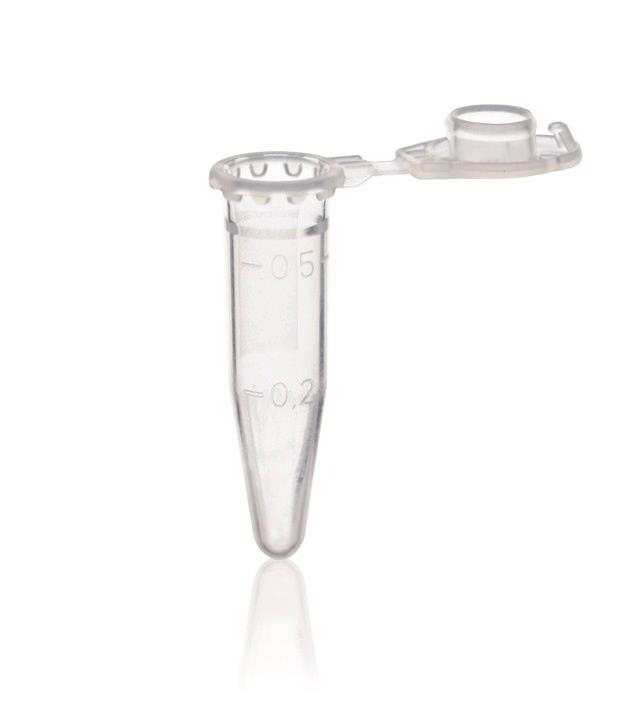 Mikrorør, PP, 0.5 ml, BIO-CERT PCR QUALITY, transparent, med