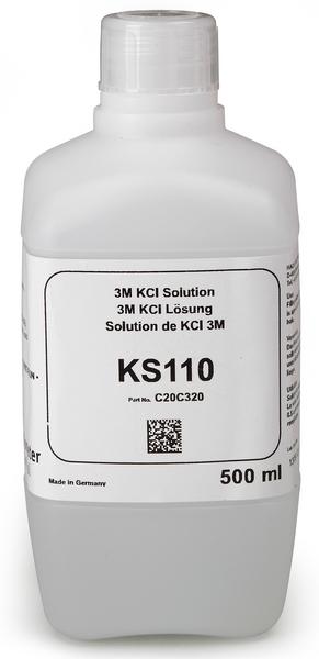 KCl-løsning, 3M, 500 ml. KS110