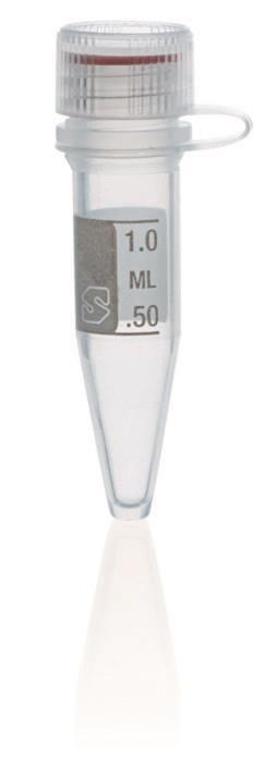 Mikrorør (PP) med vedhengt lokk (PP) med silikonpakning, 1.5
