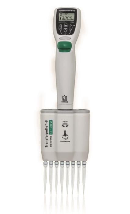 Pipette Transferpette -8 electronic, AC-adapter 15-300µl
