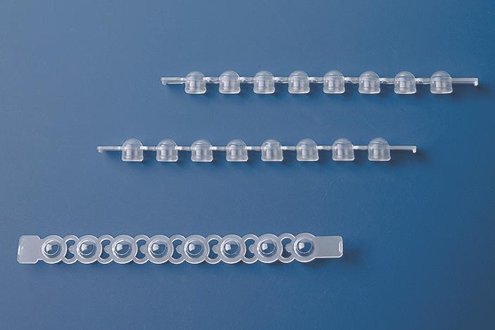 PCR cap Strips av 8, transparent, for qPCR, flat, for 781377