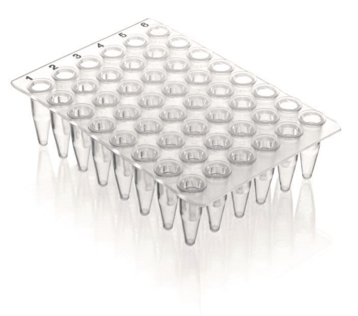 48-brønners PCR-plate, no skirt, PP, transparent, 0.2 ml, f