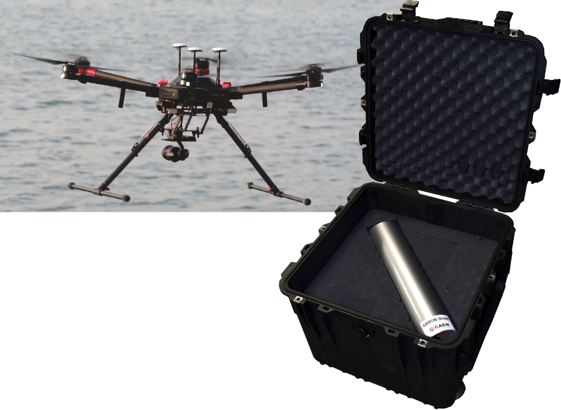 Gamon dronesystem med scintillator og nøytron detektor